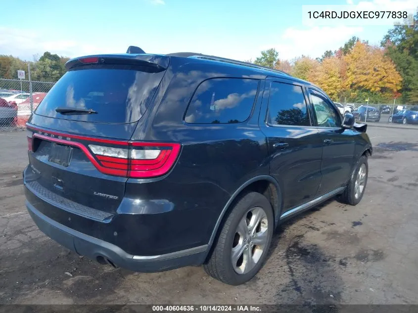 2014 Dodge Durango Limited VIN: 1C4RDJDGXEC977838 Lot: 40604636