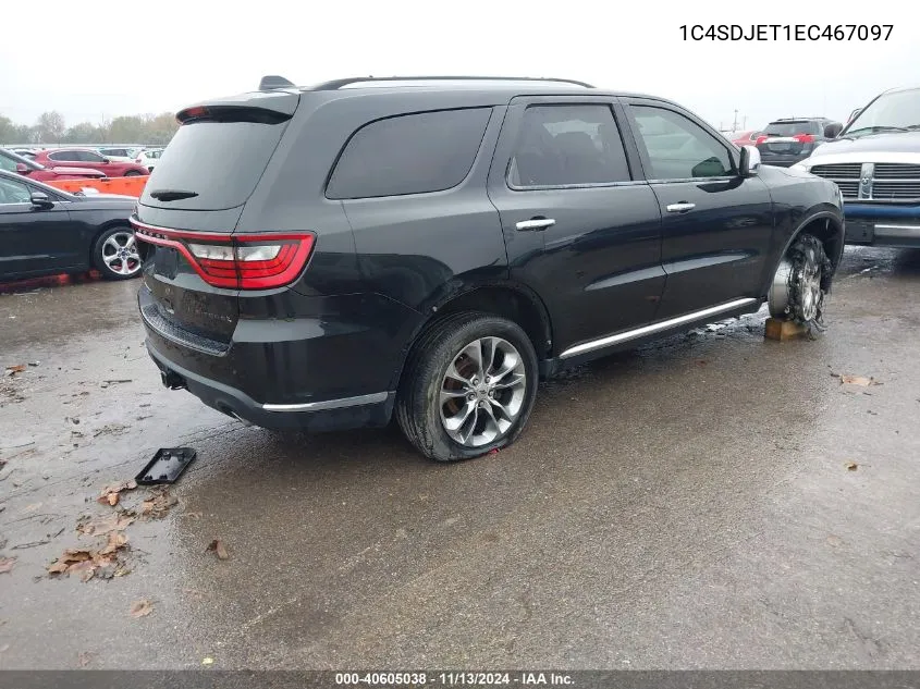 2014 Dodge Durango Citadel VIN: 1C4SDJET1EC467097 Lot: 40605038