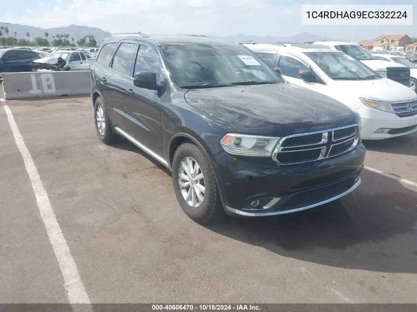 2014 Dodge Durango Sxt VIN: 1C4RDHAG9EC332224 Lot: 40606470