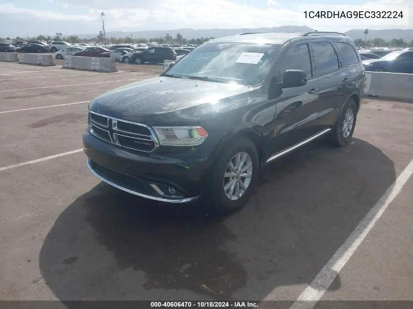 2014 Dodge Durango Sxt VIN: 1C4RDHAG9EC332224 Lot: 40606470