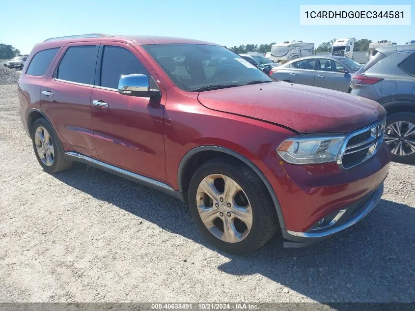 1C4RDHDG0EC344581 2014 Dodge Durango Limited