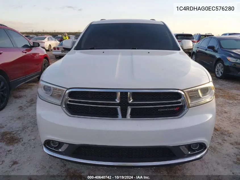 2014 Dodge Durango Sxt VIN: 1C4RDHAG0EC576280 Lot: 40640742