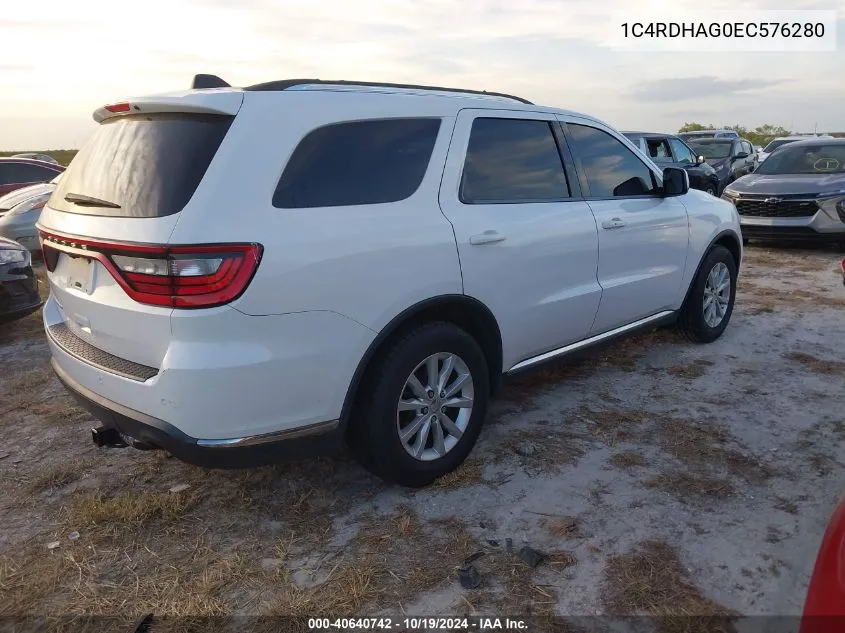 1C4RDHAG0EC576280 2014 Dodge Durango Sxt