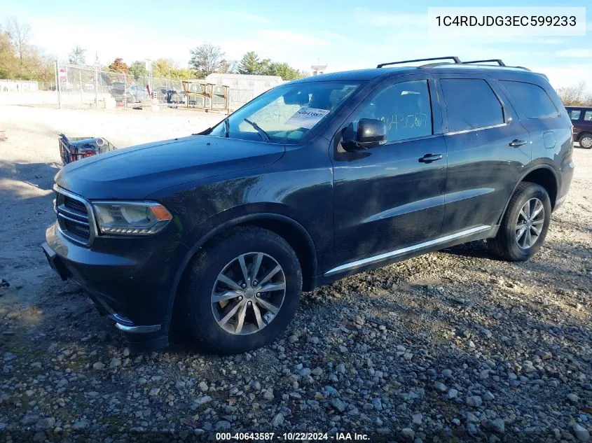 2014 Dodge Durango Limited VIN: 1C4RDJDG3EC599233 Lot: 40643587