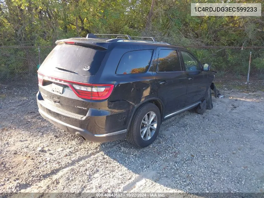 2014 Dodge Durango Limited VIN: 1C4RDJDG3EC599233 Lot: 40643587