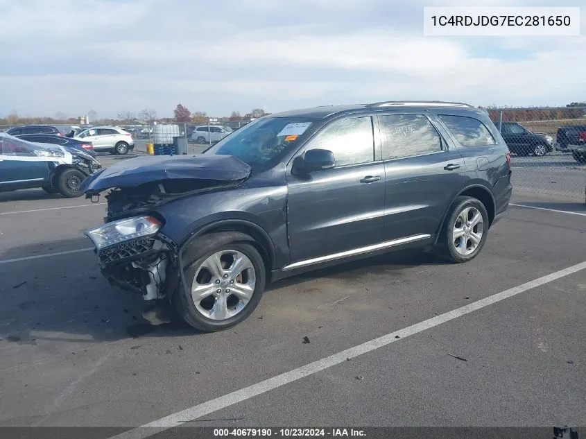 2014 Dodge Durango Limited VIN: 1C4RDJDG7EC281650 Lot: 40679190