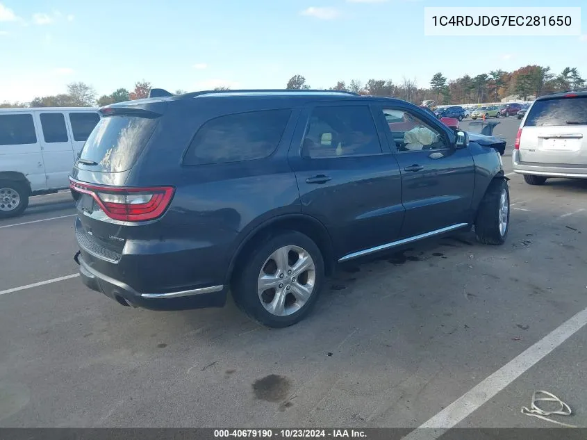 2014 Dodge Durango Limited VIN: 1C4RDJDG7EC281650 Lot: 40679190