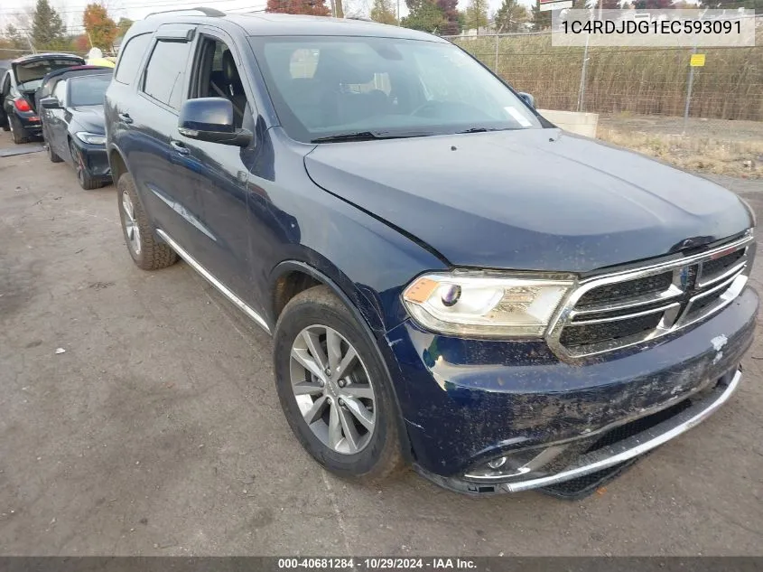 2014 Dodge Durango Limited VIN: 1C4RDJDG1EC593091 Lot: 40681284