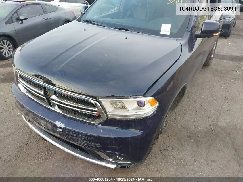 2014 Dodge Durango Limited VIN: 1C4RDJDG1EC593091 Lot: 40681284