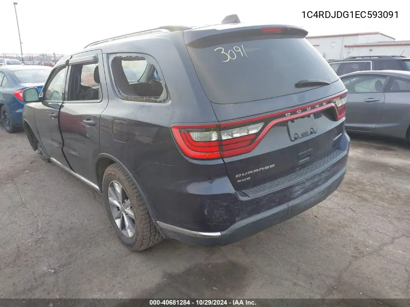 2014 Dodge Durango Limited VIN: 1C4RDJDG1EC593091 Lot: 40681284