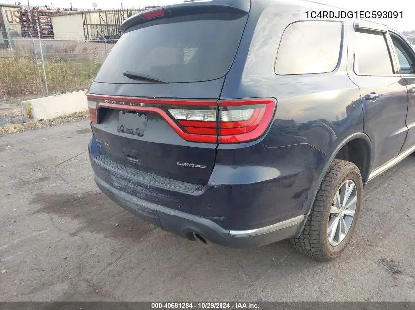 2014 Dodge Durango Limited VIN: 1C4RDJDG1EC593091 Lot: 40681284