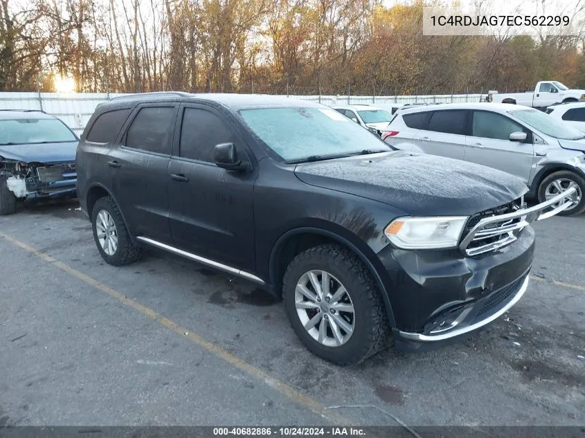 2014 Dodge Durango Sxt VIN: 1C4RDJAG7EC562299 Lot: 40682886