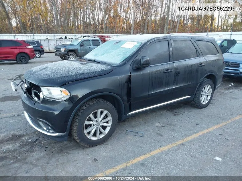 2014 Dodge Durango Sxt VIN: 1C4RDJAG7EC562299 Lot: 40682886