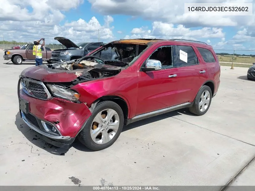 2014 Dodge Durango Limited VIN: 1C4RDJDG3EC532602 Lot: 40704113