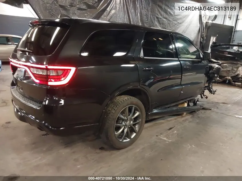 2014 Dodge Durango Sxt VIN: 1C4RDHAG4EC313189 Lot: 40721050