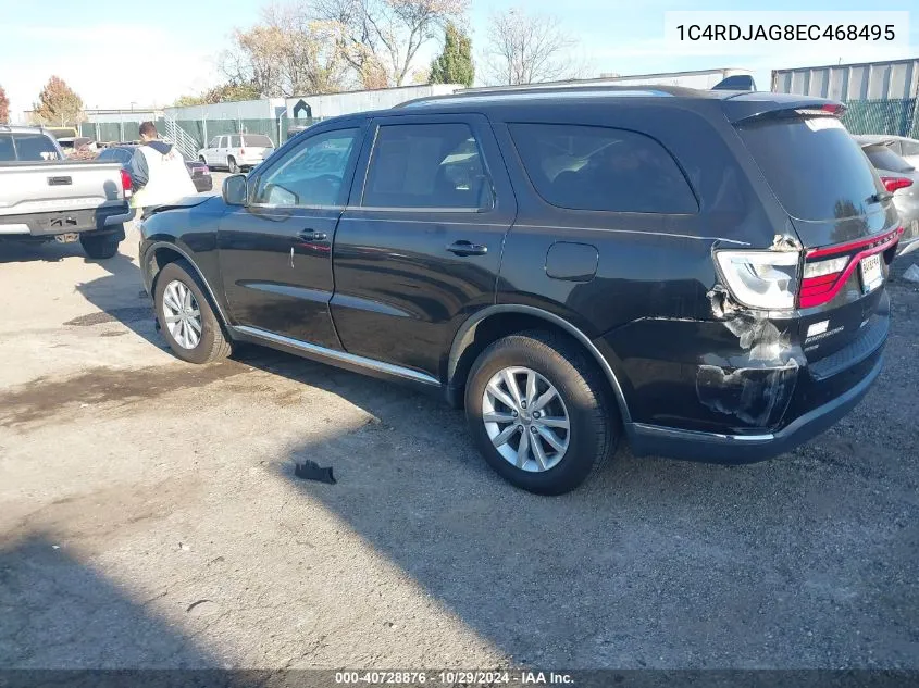 2014 Dodge Durango Sxt VIN: 1C4RDJAG8EC468495 Lot: 40728876