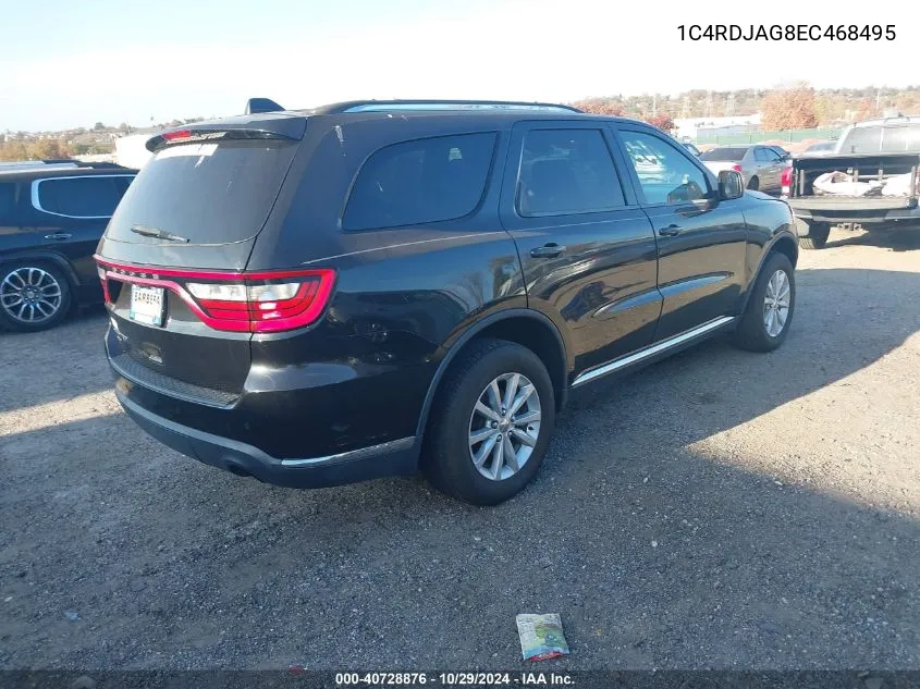 2014 Dodge Durango Sxt VIN: 1C4RDJAG8EC468495 Lot: 40728876