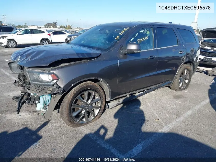 2014 Dodge Durango R/T VIN: 1C4SDHCTXEC596578 Lot: 40741486