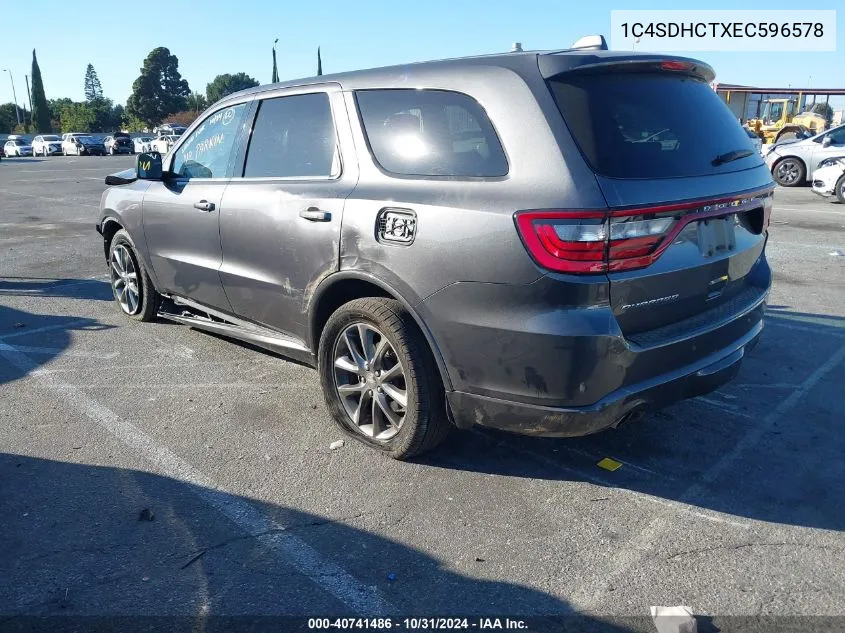 2014 Dodge Durango R/T VIN: 1C4SDHCTXEC596578 Lot: 40741486