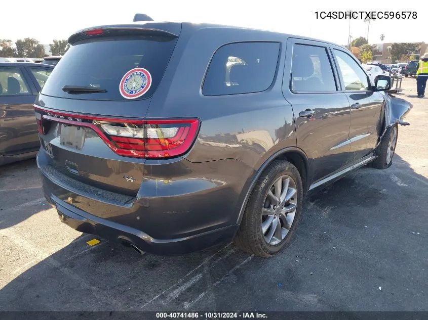 2014 Dodge Durango R/T VIN: 1C4SDHCTXEC596578 Lot: 40741486