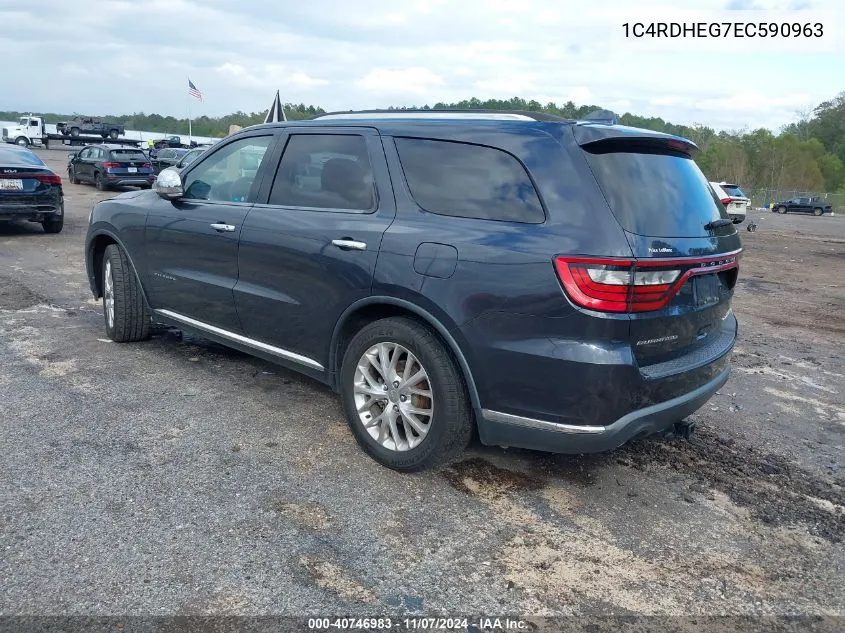 2014 Dodge Durango Citadel VIN: 1C4RDHEG7EC590963 Lot: 40746983