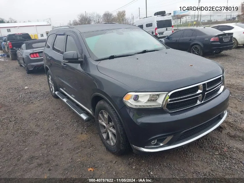 2014 Dodge Durango Limited VIN: 1C4RDHDG2EC378019 Lot: 40757622