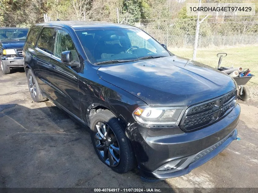 2014 Dodge Durango Sxt VIN: 1C4RDHAG4ET974429 Lot: 40764917