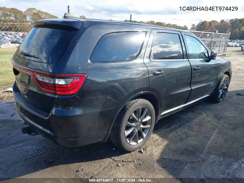 2014 Dodge Durango Sxt VIN: 1C4RDHAG4ET974429 Lot: 40764917