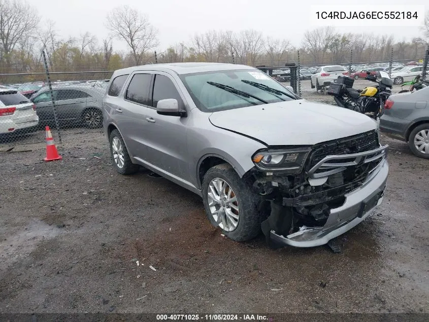 2014 Dodge Durango Sxt VIN: 1C4RDJAG6EC552184 Lot: 40771025