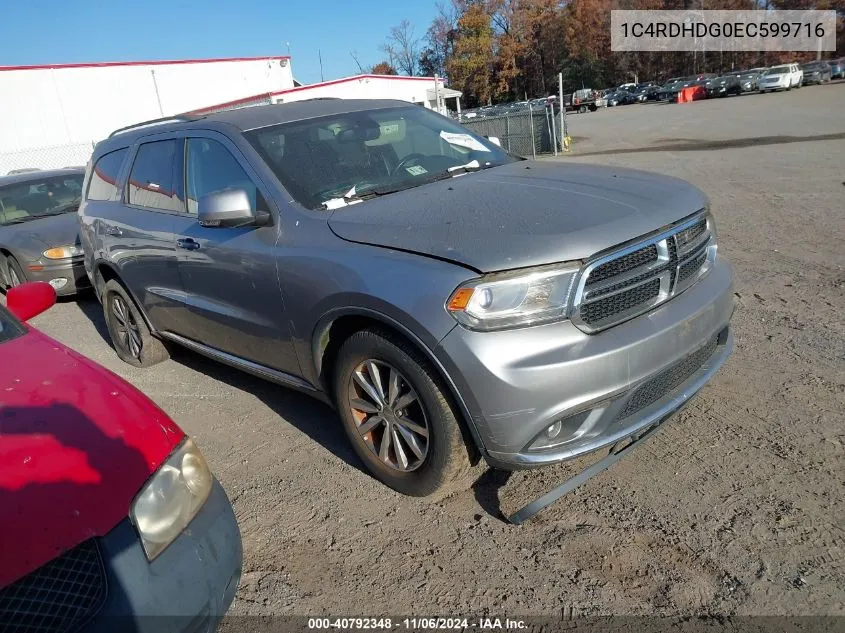 2014 Dodge Durango Limited VIN: 1C4RDHDG0EC599716 Lot: 40792348