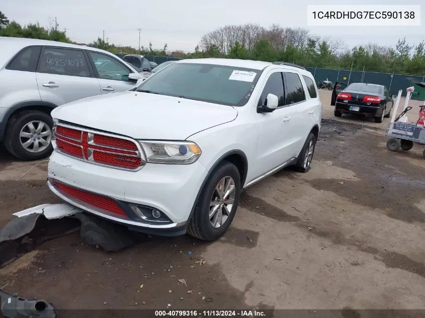 1C4RDHDG7EC590138 2014 Dodge Durango Limited