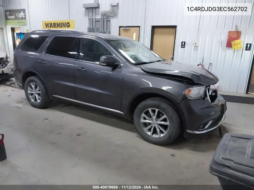 1C4RDJDG3EC562702 2014 Dodge Durango Limited