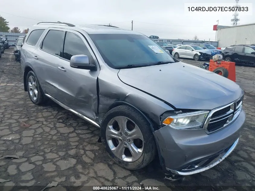 2014 Dodge Durango Limited VIN: 1C4RDJDG7EC507833 Lot: 40825067