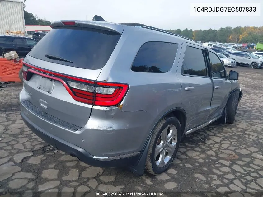 2014 Dodge Durango Limited VIN: 1C4RDJDG7EC507833 Lot: 40825067