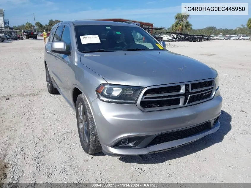 2014 Dodge Durango Sxt VIN: 1C4RDHAG0EC445950 Lot: 40839275