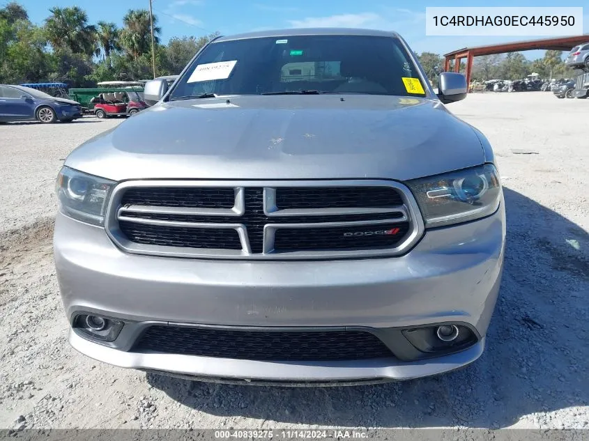 2014 Dodge Durango Sxt VIN: 1C4RDHAG0EC445950 Lot: 40839275