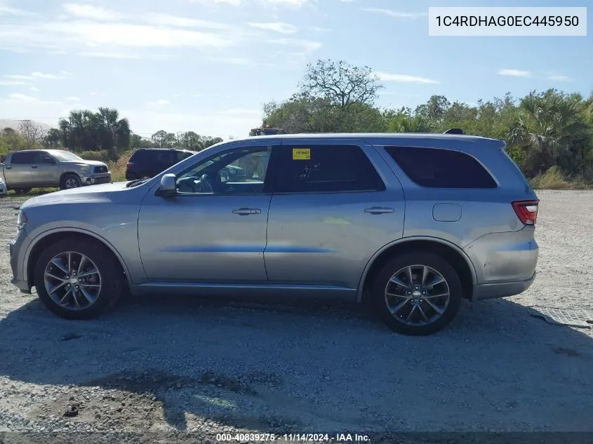 2014 Dodge Durango Sxt VIN: 1C4RDHAG0EC445950 Lot: 40839275