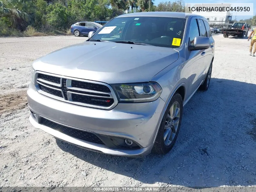 2014 Dodge Durango Sxt VIN: 1C4RDHAG0EC445950 Lot: 40839275