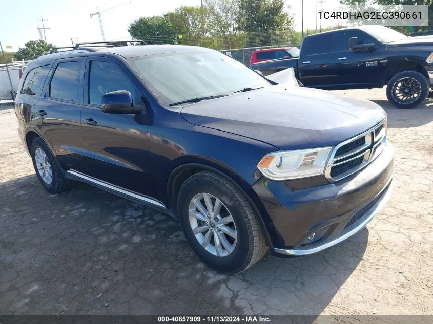 2014 Dodge Durango Sxt VIN: 1C4RDHAG2EC390661 Lot: 40857909