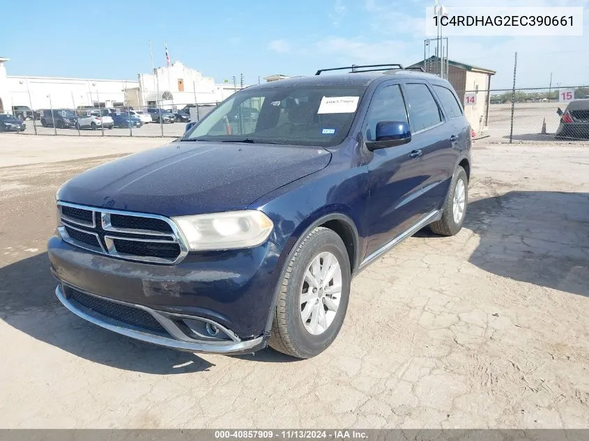 2014 Dodge Durango Sxt VIN: 1C4RDHAG2EC390661 Lot: 40857909