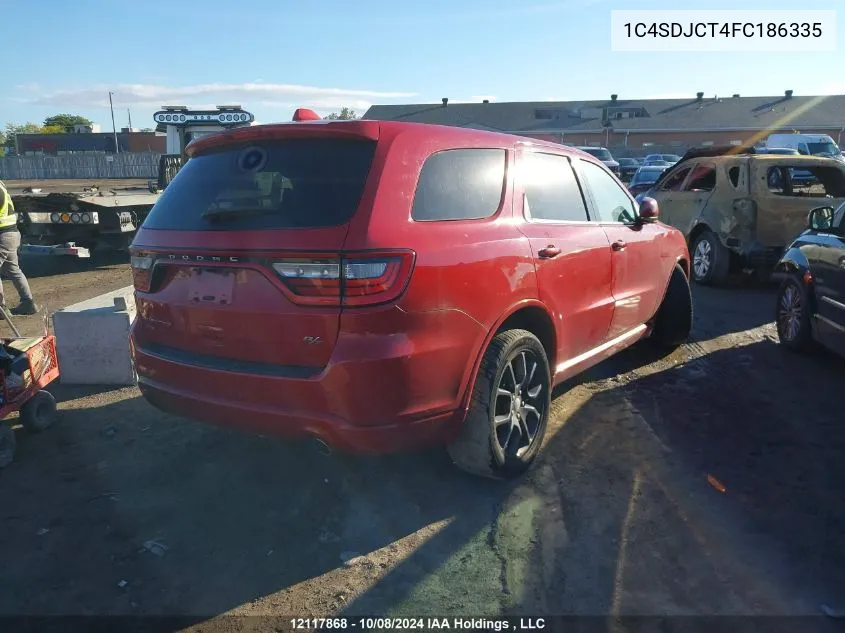 2015 Dodge Durango R/T VIN: 1C4SDJCT4FC186335 Lot: 12117868