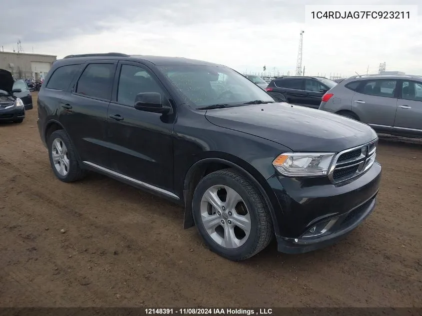 2015 Dodge Durango Sxt VIN: 1C4RDJAG7FC923211 Lot: 12148391