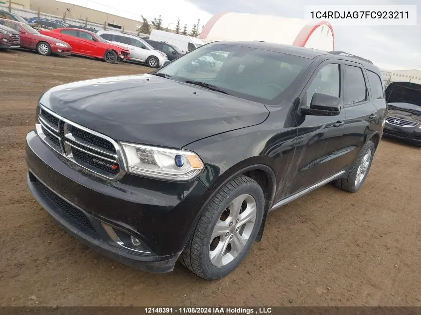 2015 Dodge Durango Sxt VIN: 1C4RDJAG7FC923211 Lot: 12148391