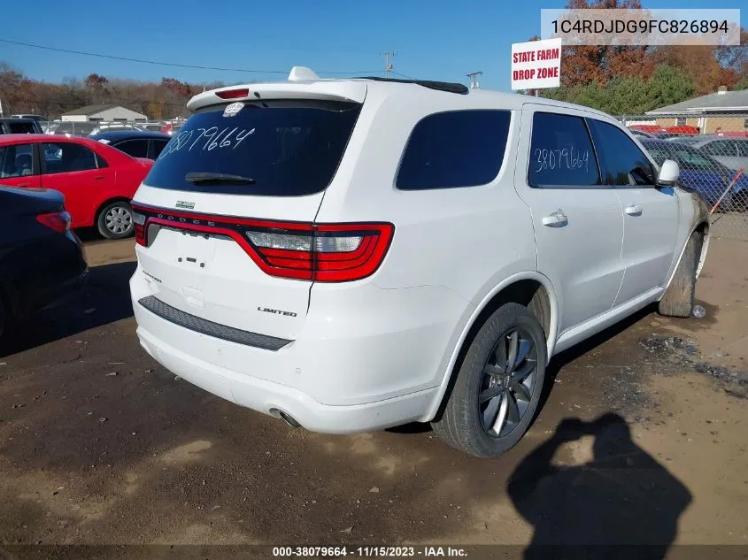 2015 Dodge Durango Limited VIN: 1C4RDJDG9FC826894 Lot: 38079664