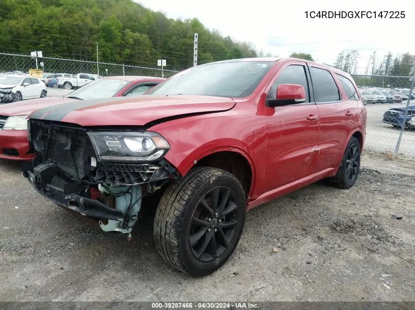 2015 Dodge Durango Limited VIN: 1C4RDHDGXFC147225 Lot: 39287466