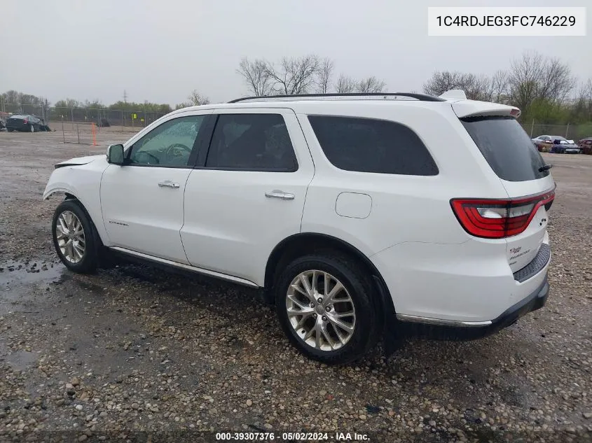 1C4RDJEG3FC746229 2015 Dodge Durango Citadel