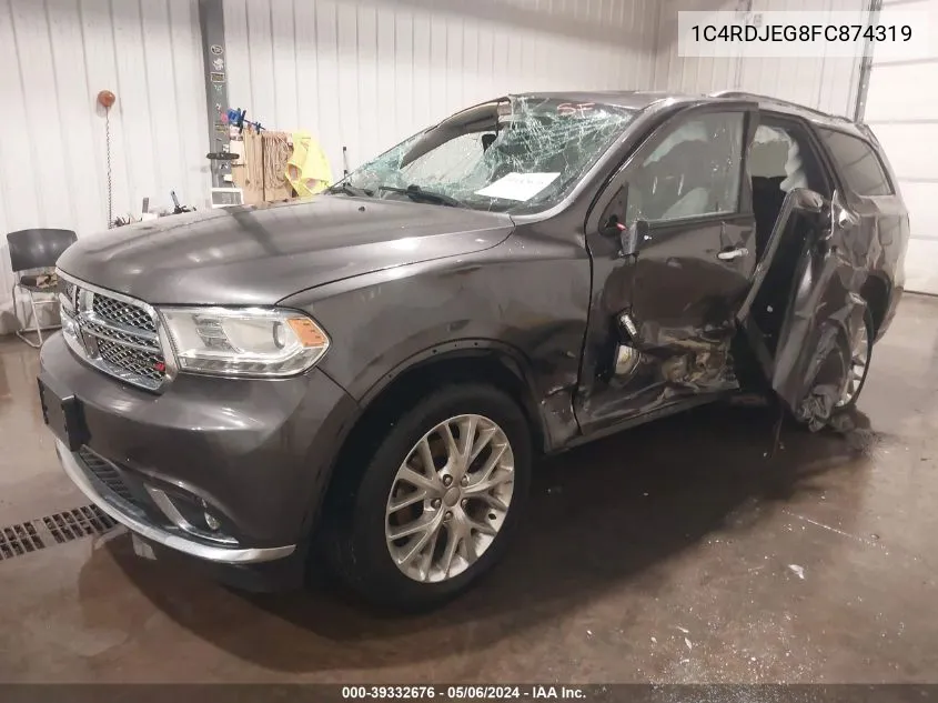 1C4RDJEG8FC874319 2015 Dodge Durango Citadel