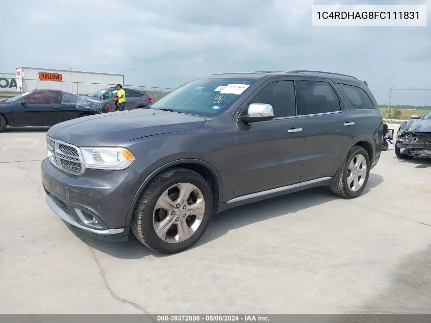 2015 Dodge Durango Sxt VIN: 1C4RDHAG8FC111831 Lot: 40532421