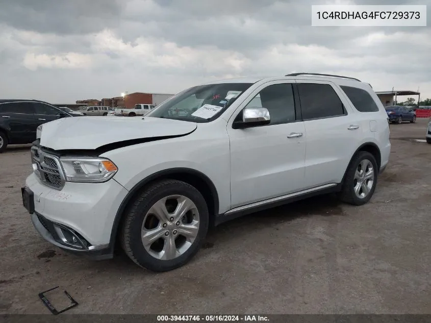 2015 Dodge Durango Sxt VIN: 1C4RDHAG4FC729373 Lot: 39443746