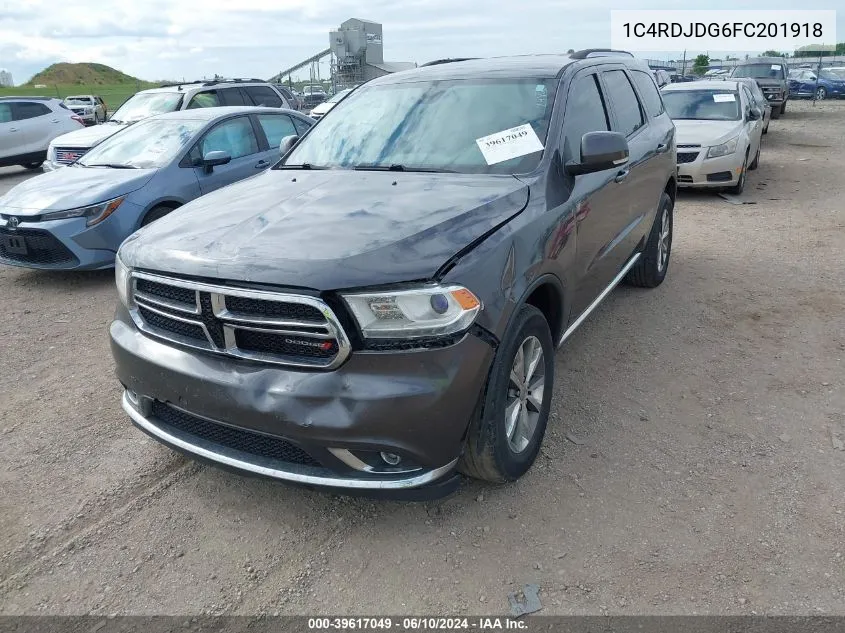 2015 Dodge Durango Limited VIN: 1C4RDJDG6FC201918 Lot: 39617049